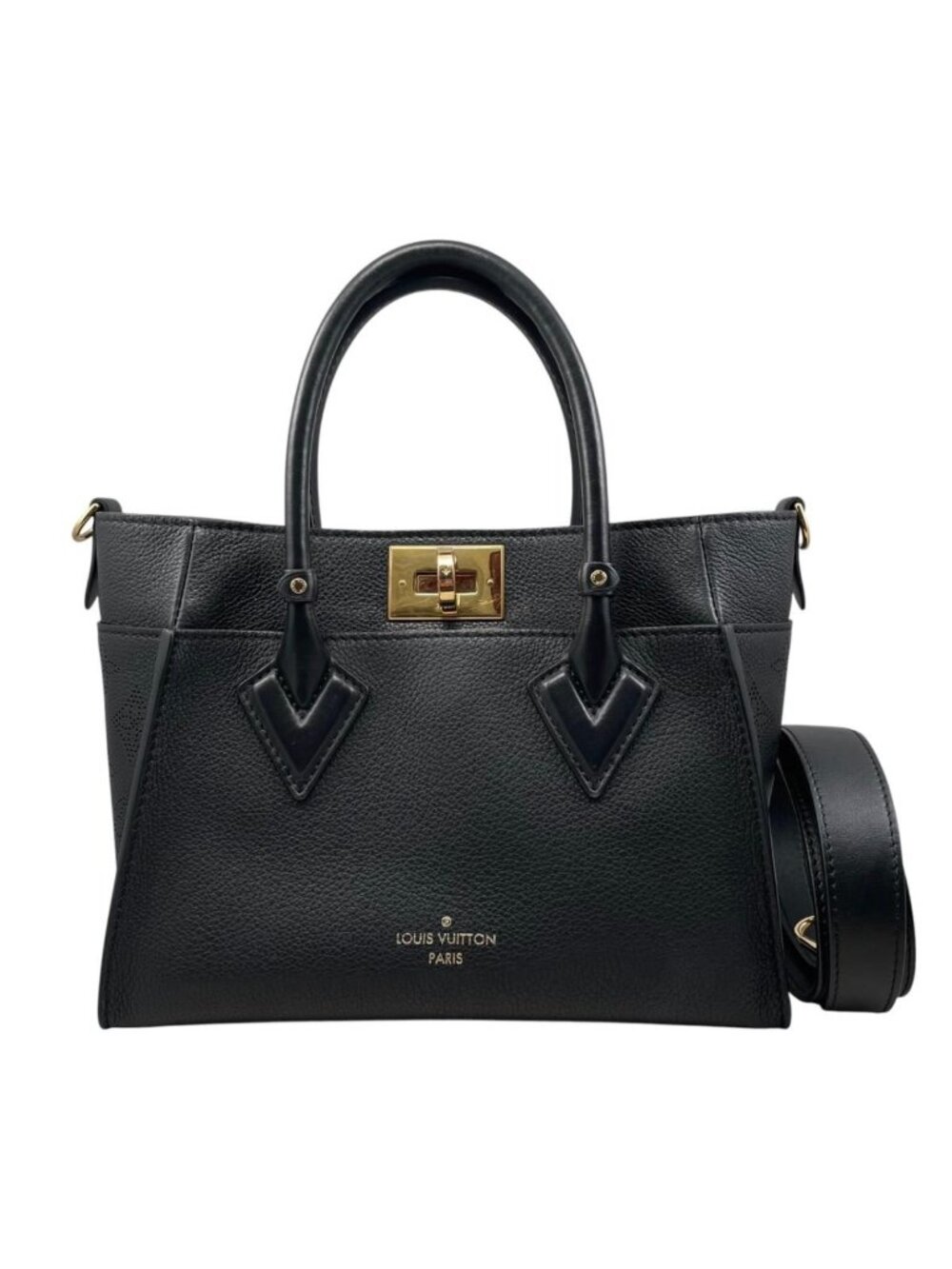 Louis Vuitton Shoulder Bag on My Side PM Monogram Mahina Calf Leather Noir Black